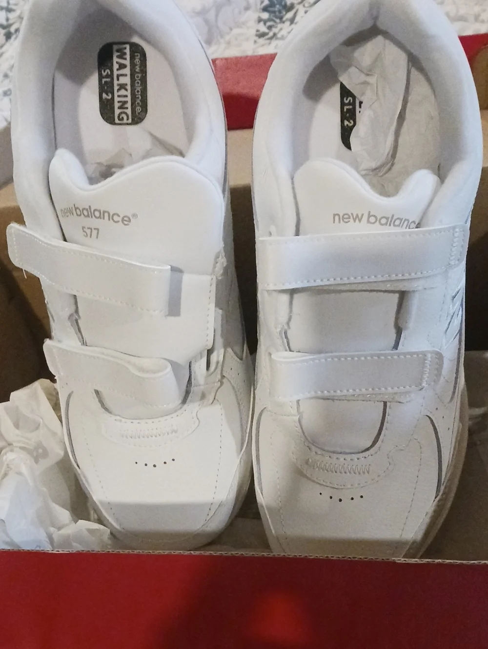 New Balance Kids White Velcro 577 Sneakers